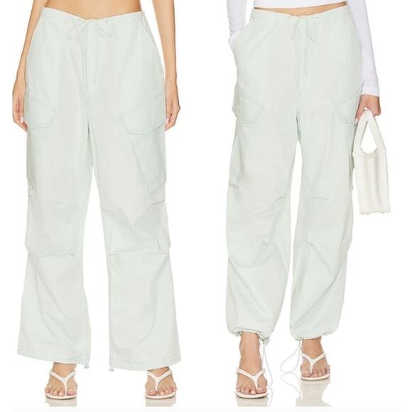 NWT AGOLDE Free People Ginerva Cargo Blue Pants sz XS $258